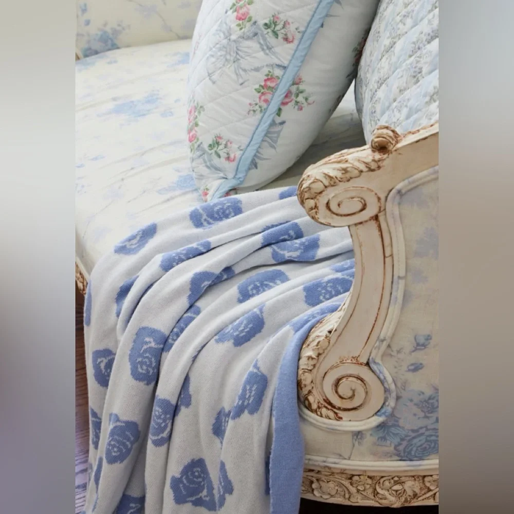LoveShackFancy Rose Jacquard Blanket